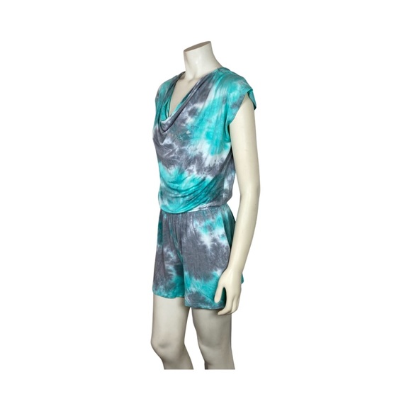 Reb. in J. 220 Womens Tye Dye Romper With Pockets Medium Multicolor Made In USA - Picture 3 of 10